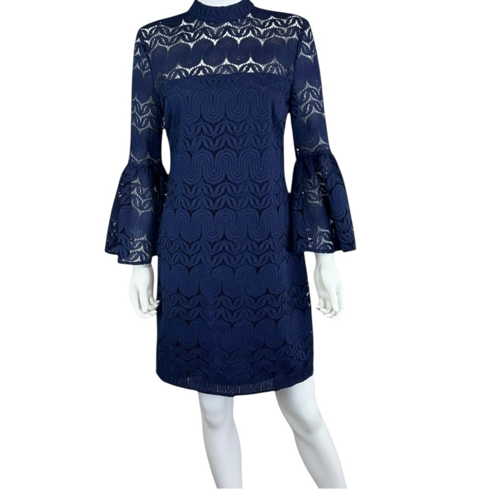 TRINA TURK Navy Cocktail Mini Dress Size S - Picture 1 of 11